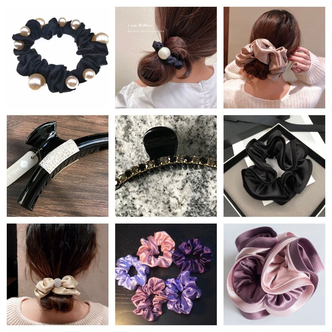 HELEN Hair accessories scrunchies pony ties satin hairbands