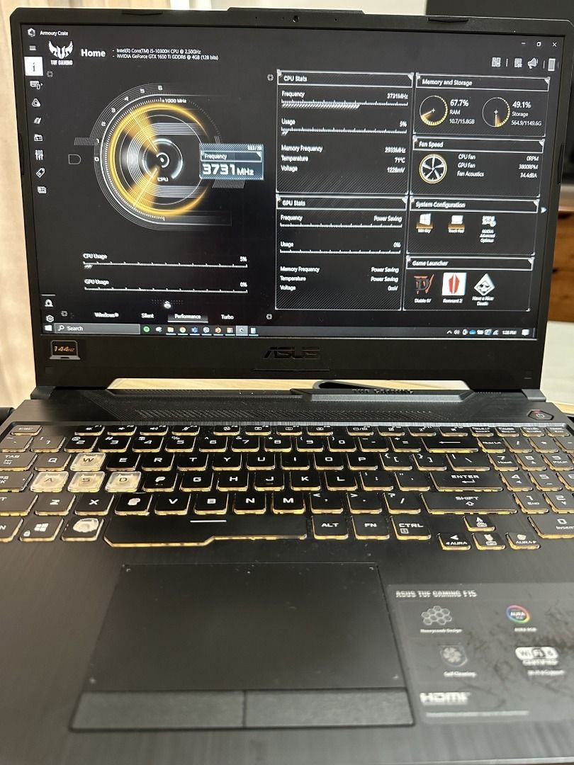 ASUS TUF GAMING F15: RTX 1650 TI 16GB RAM (Upgraded), Computers & Tech ...