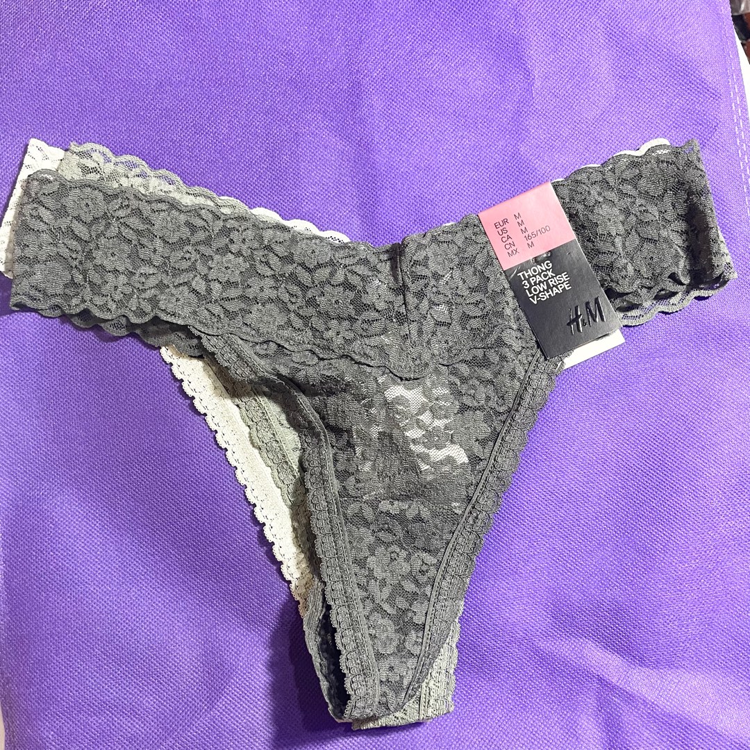 AUTHENTIC H&M HNM H and M thong low rise v shape panty set, Women's