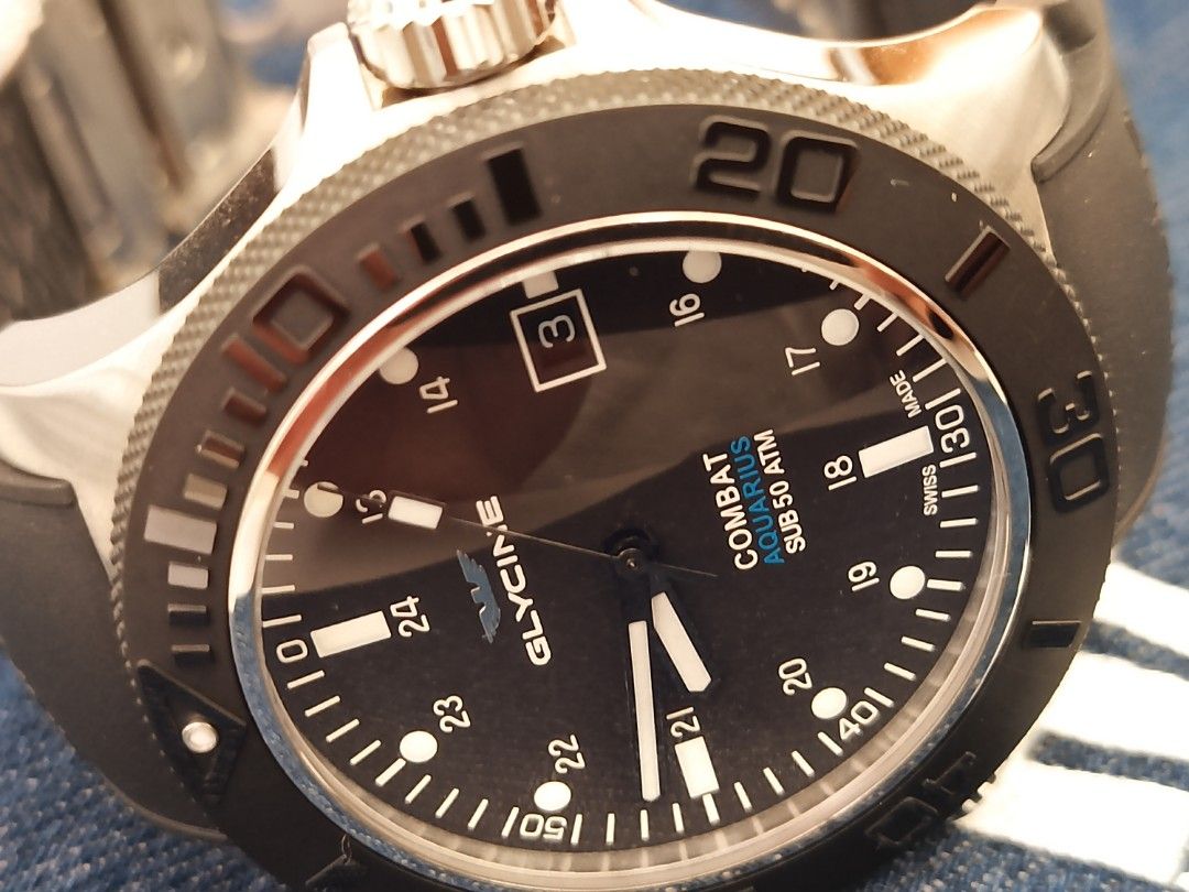 Azhan Swiss Glycine Combat Sub 500m Men s Fashion Watches
