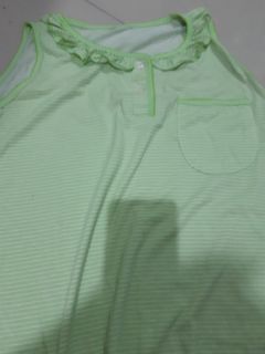 Baju tidur hijau salur bahan kaos