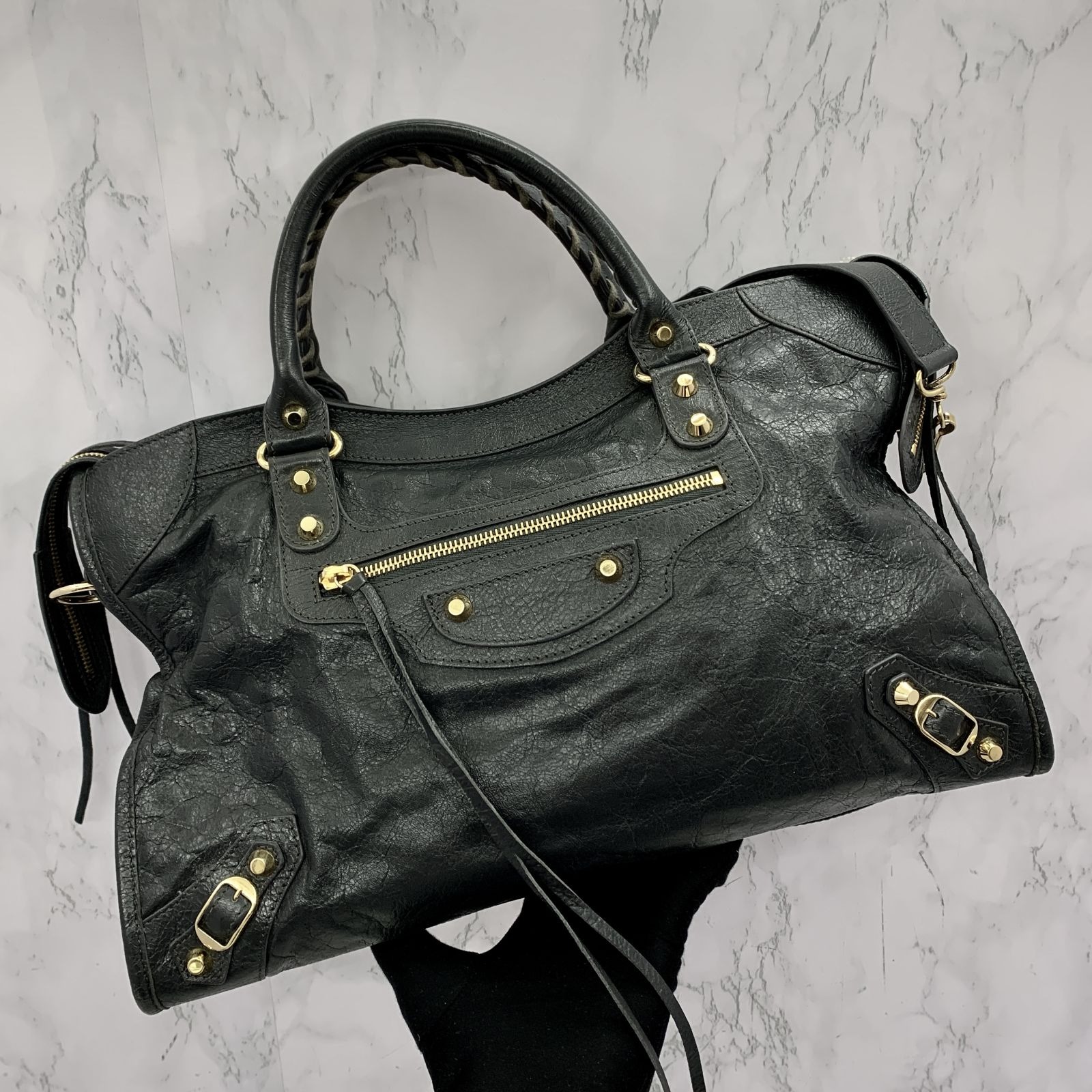 BALENCIAGA the city bag black 115748 Mini City Bolsa Preta