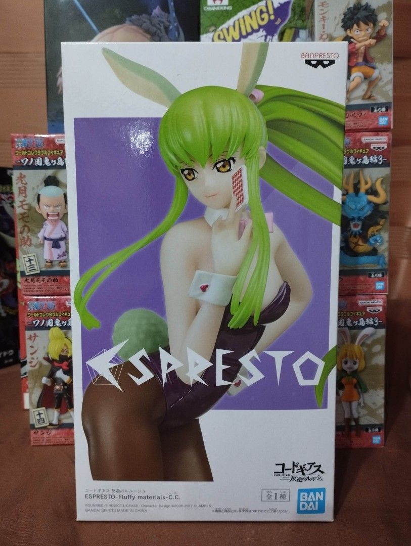 Banpresto Espresto Code Geass CC (Category: Figurines & Statues) located in Manila. Submitted by jmmendoza321 (Listing ID 1247788700, Image 1). Description: Banpresto Espresto Code Geass: Lelouch of the Rebellion C.C. (Bunny Version) Mint In Sealed Box Mode of Payment: GCash or COD Mode of Delivery: Lalamove or LBC Meet-up around Sampaloc, Manila Area.