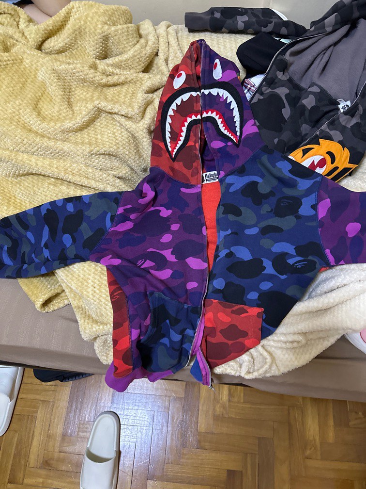 Purple and discount black bape hoodie