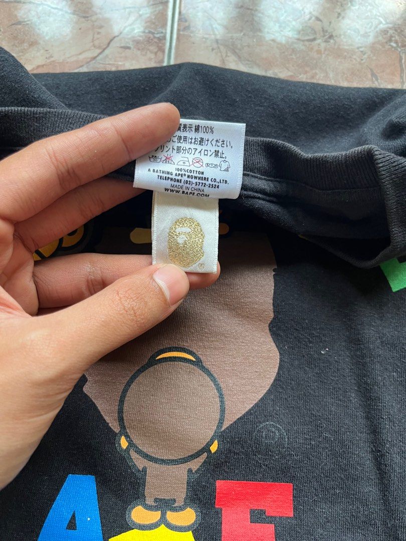 Bathing ape shirt tag discount