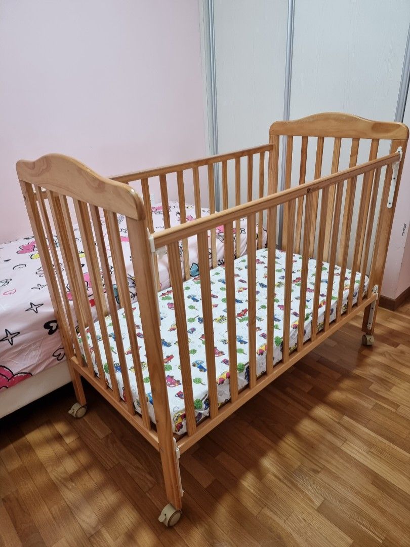 Beblum baby cot (includes babysafe latex mattress), Babies & Kids, Baby