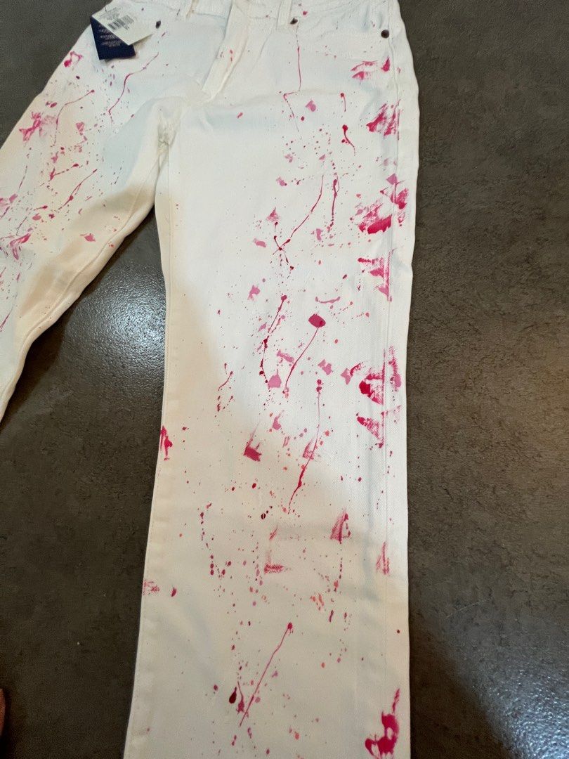 Ralph lauren paint splatter cheap boyfriend jeans