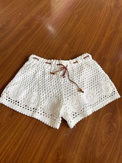 Boho White Shorts with Brown Belt