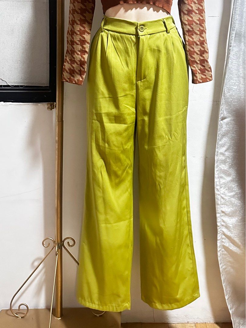 BRAND NEW Avocado apple green wide leg trouser pants jeans on Carousell