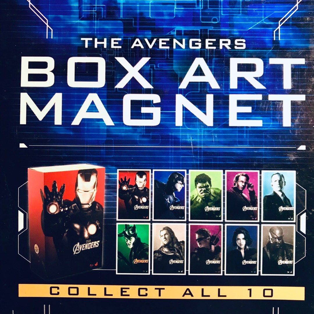 アメコミ MARVEL BOX ART MAGNET HOT TOYS Marvel The Avengers Box Art Magnet Set of 10