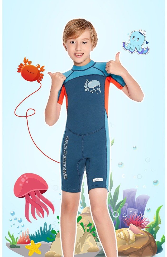Brand new kids boy 2MM thermal Swimsuit 4-6yrs, Babies & Kids