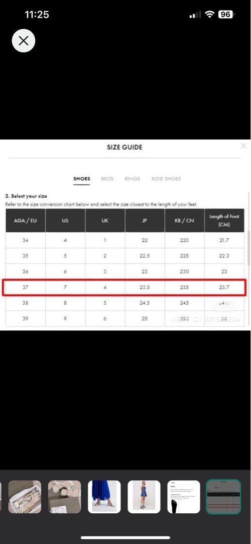 Charles and keith shop shoes size chart