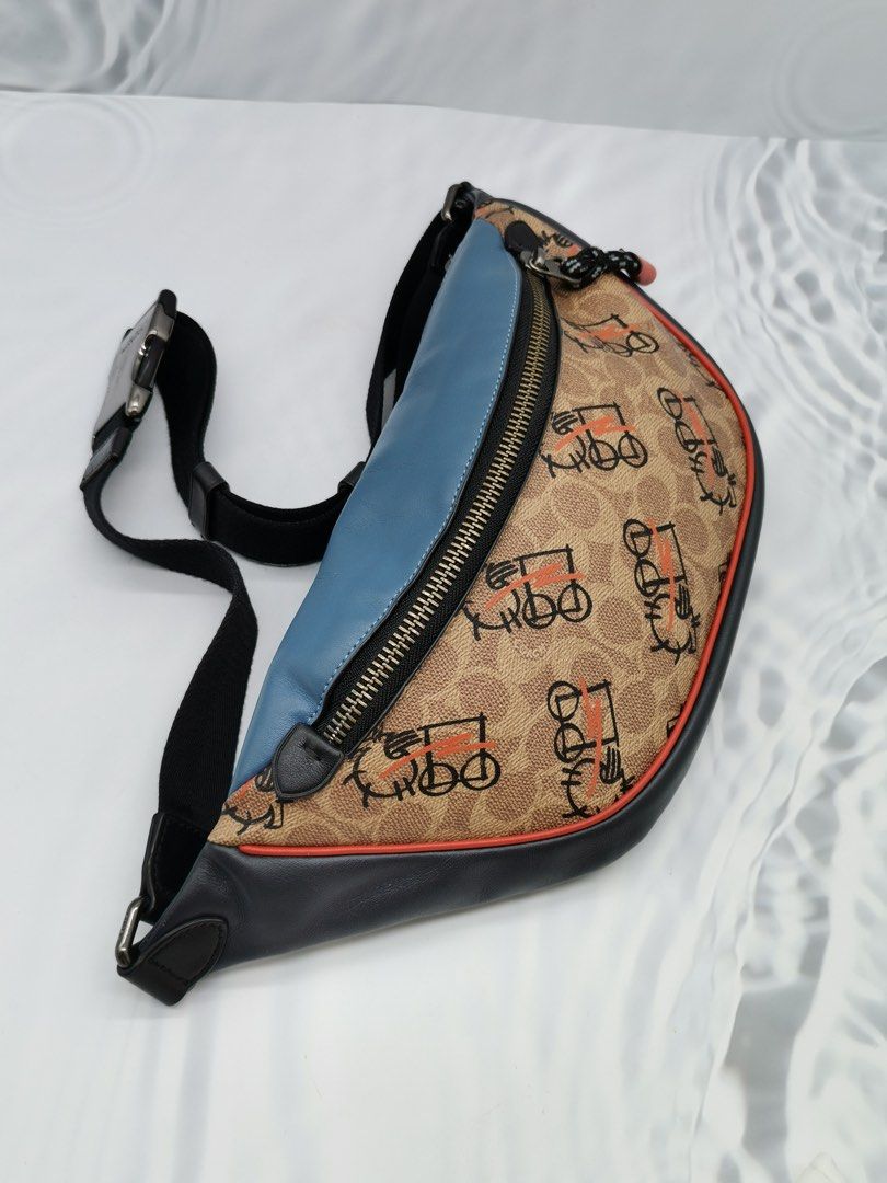 COACH RIVINGTON BELT BAG IN SIGNATURE CANVAS WITH ABSTRACT HORSE AND CARRIAGE