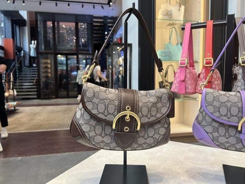 Coach Soho Shoulder Bag Signature Jacquard Brown Retro, Women's