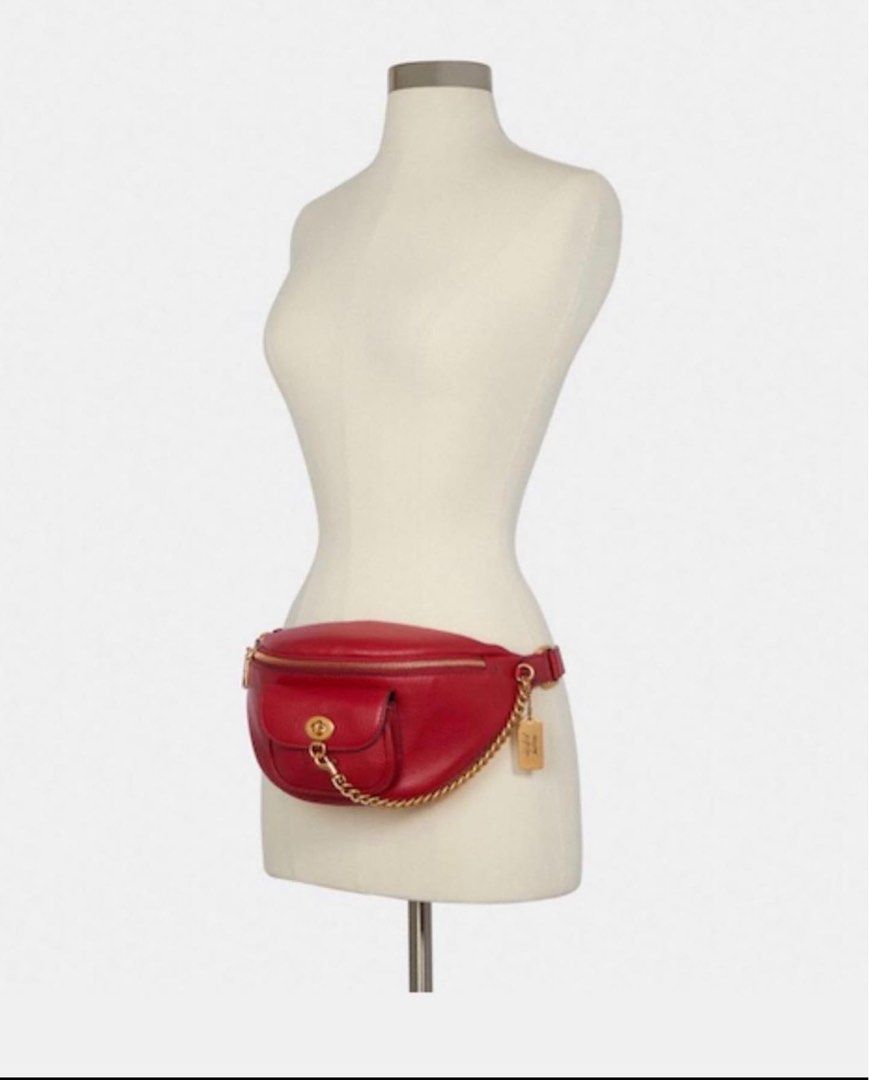 Red coach sale belt bag