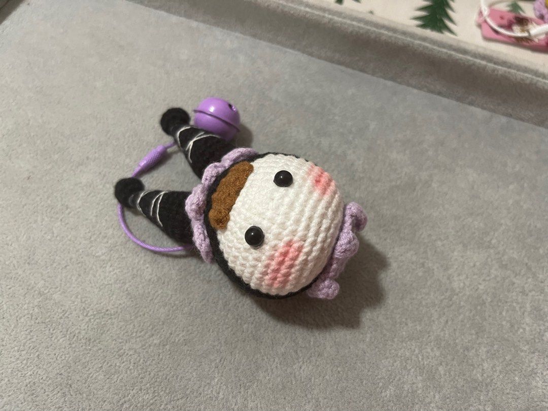 Crochet Kuromi keychain, Hobbies & Toys, Stationery & Craft, Handmade