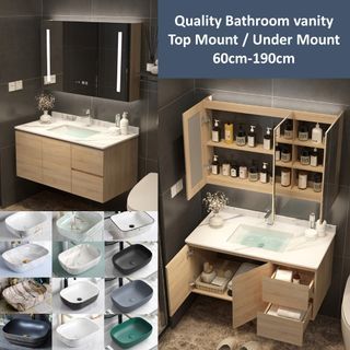 Customizable Designer Vanity Set / Bathroom Vanity Set / Top Mount Vanity set Customizable