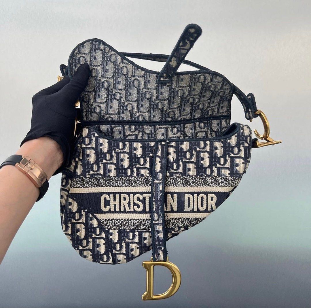 Christian dior oblique shop saddle bag blue