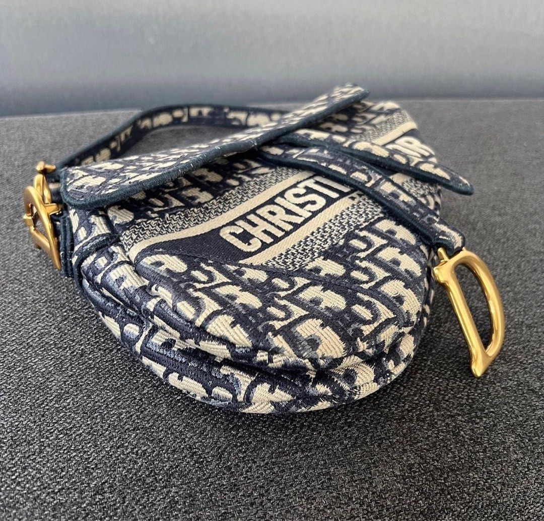 Christian dior blue new arrivals saddle bag