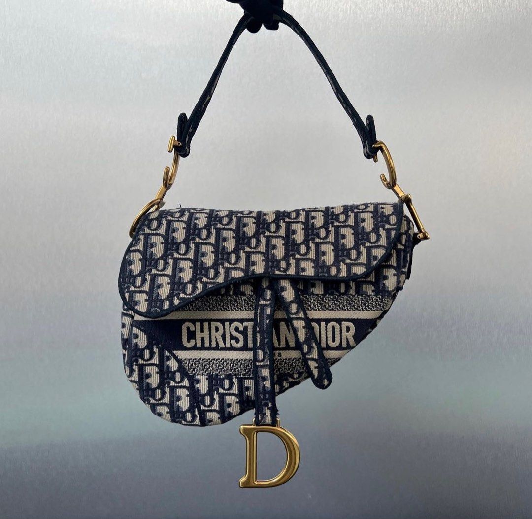 Blue christian dior on sale saddle bag