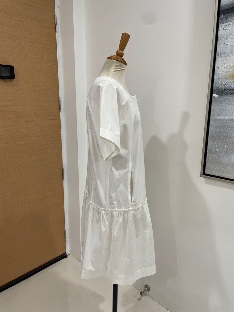 dkny white linen dress