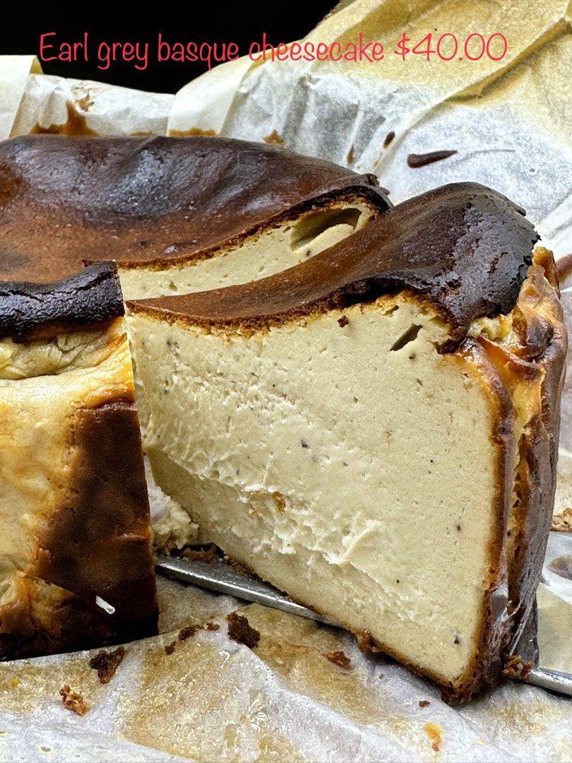 Earl grey basque cheesecake, Food & Drinks, Homemade Bakes on Carousell