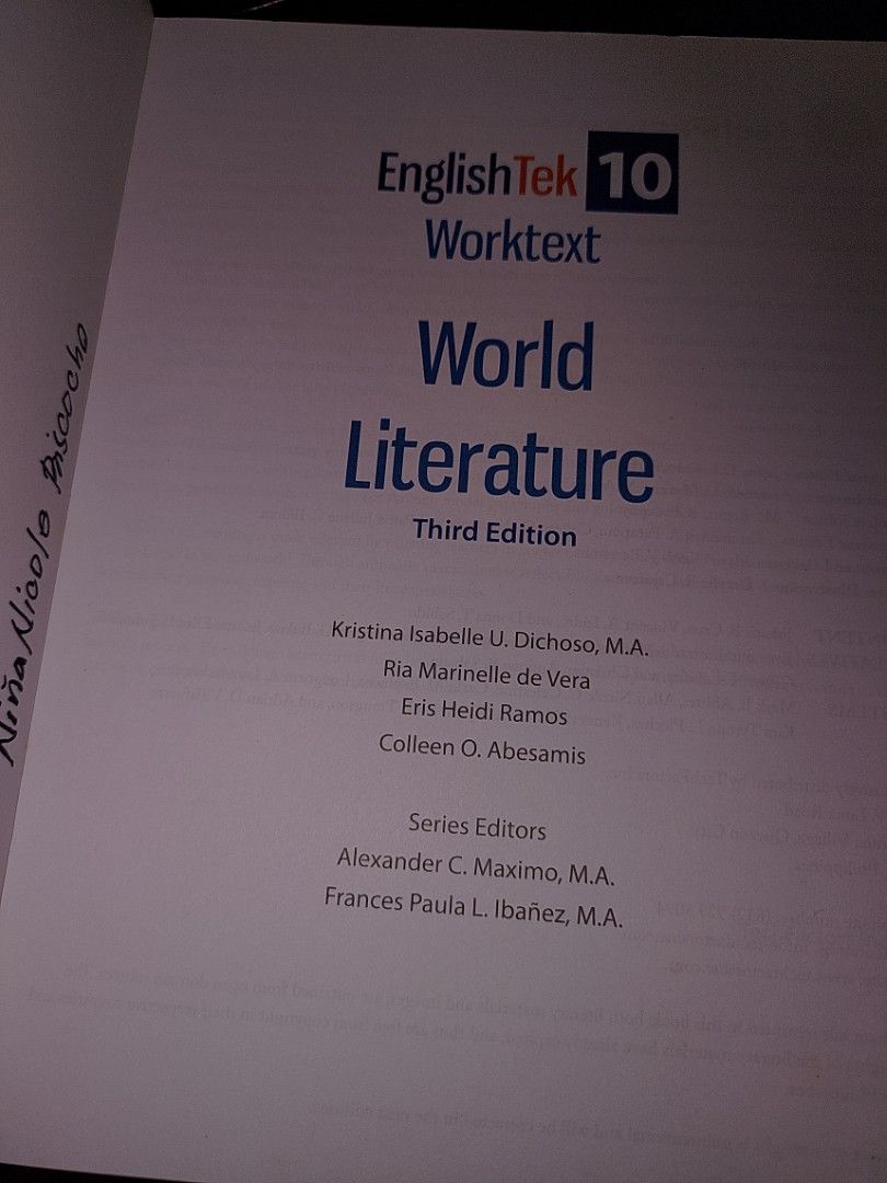 EnglishTek 10 World Literature book, Hobbies & Toys, Books & Magazines ...