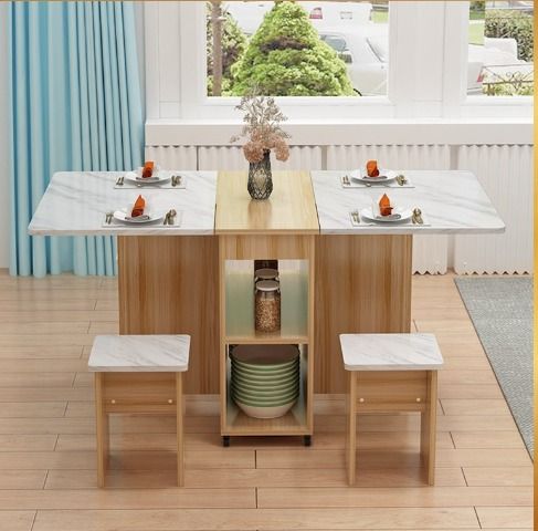 Folding movable store dining table