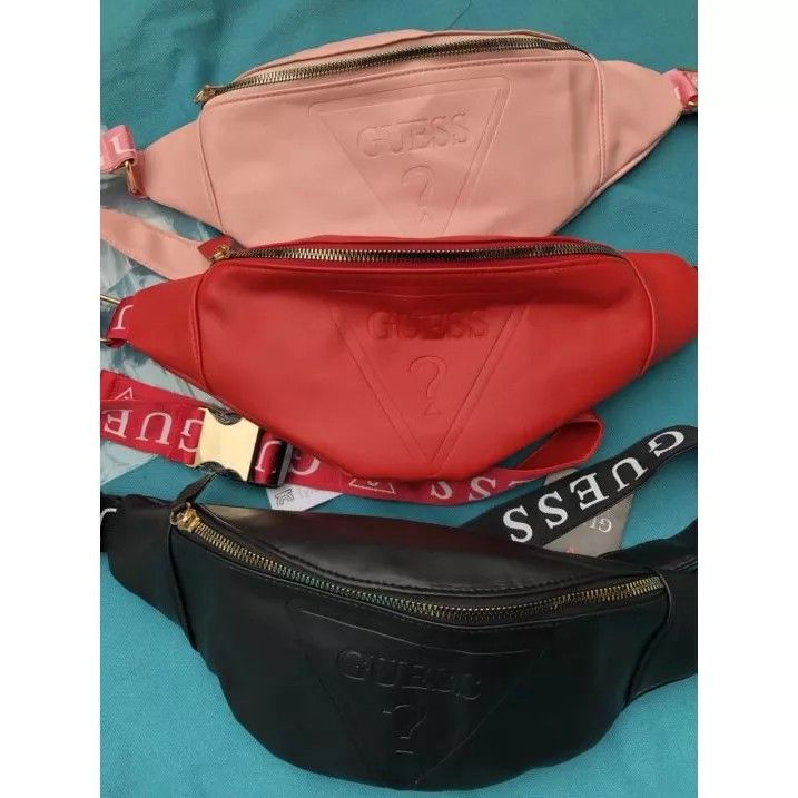 FREE POST to West Malaysia only Ready Stock Ladies GU3SS Waist Bag Chest bag Direct From Guess Factory color black pink red size L32 H16 T5cm
