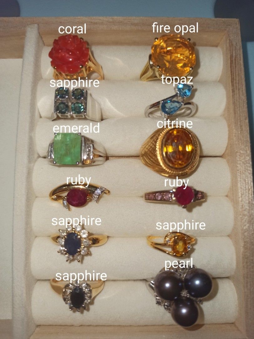Gemstone Gold Rings Pendant