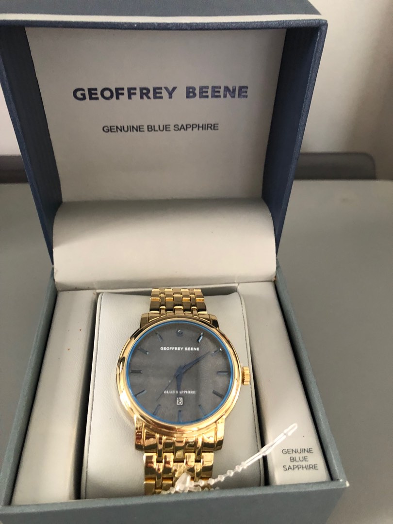 Geoffrey Beene Watch Gold Tone with Genuine Blue Sapphire on Carousell