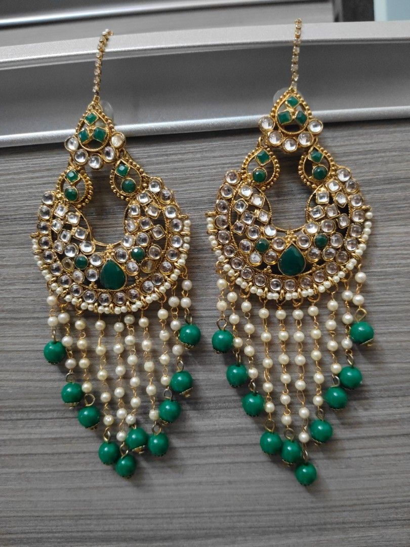 Green 2025 indian earrings