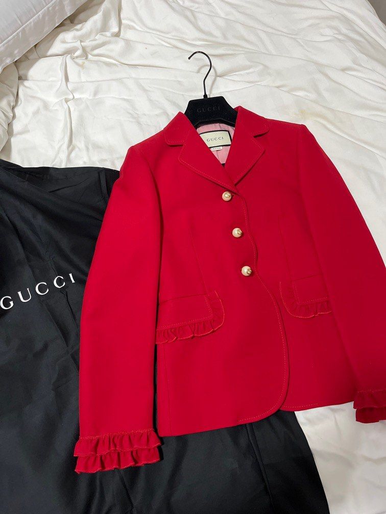 Red discount gucci blazer