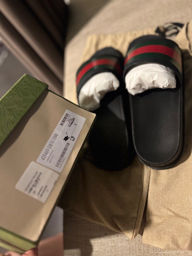 Gucci mens pool slides discount