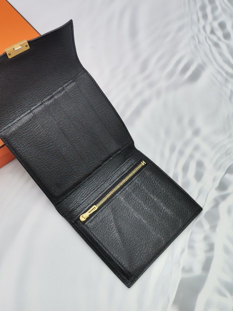HERMES EPSOM CLIC MINI WALLET IN BLACK, Luxury, Bags & Wallets on Carousell
