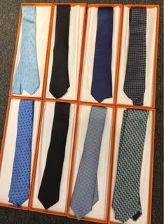 Hermes ties 愛馬仕領帶，H字花紋，full set最啱送禮64165566244866110
