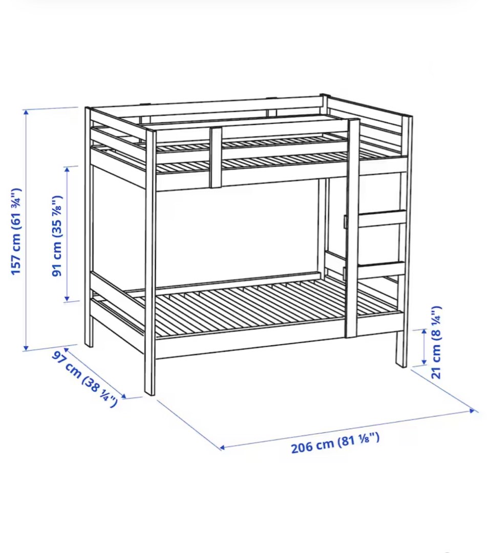 Ikea Bunk Bed Frame, Furniture & Home Living, Furniture, Bed Frames & Mattresses on Carousell