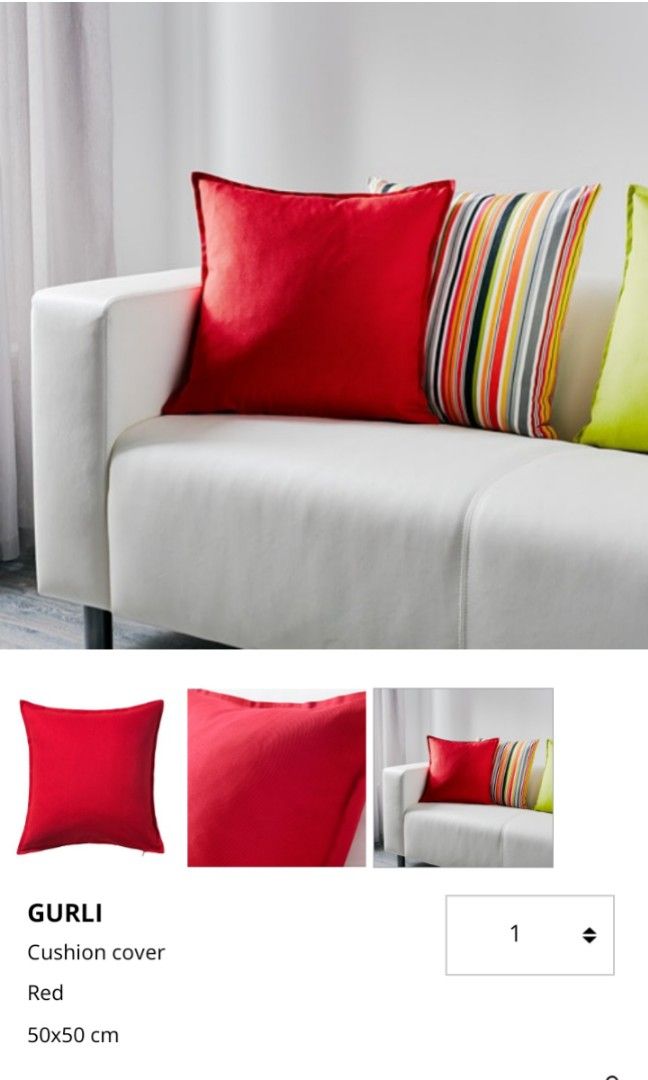 Ikea Gurli cushion cover green, Furniture & Home Living, Home Decor
