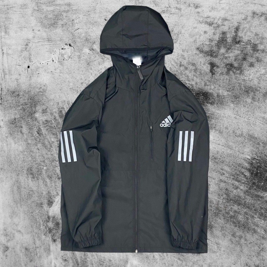 Jaket Running Adidas Waterproof Anti Air Hitam