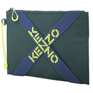 [JUAL CEPAT] Kenzo Men’s Cross Logo Clutch Bag Green