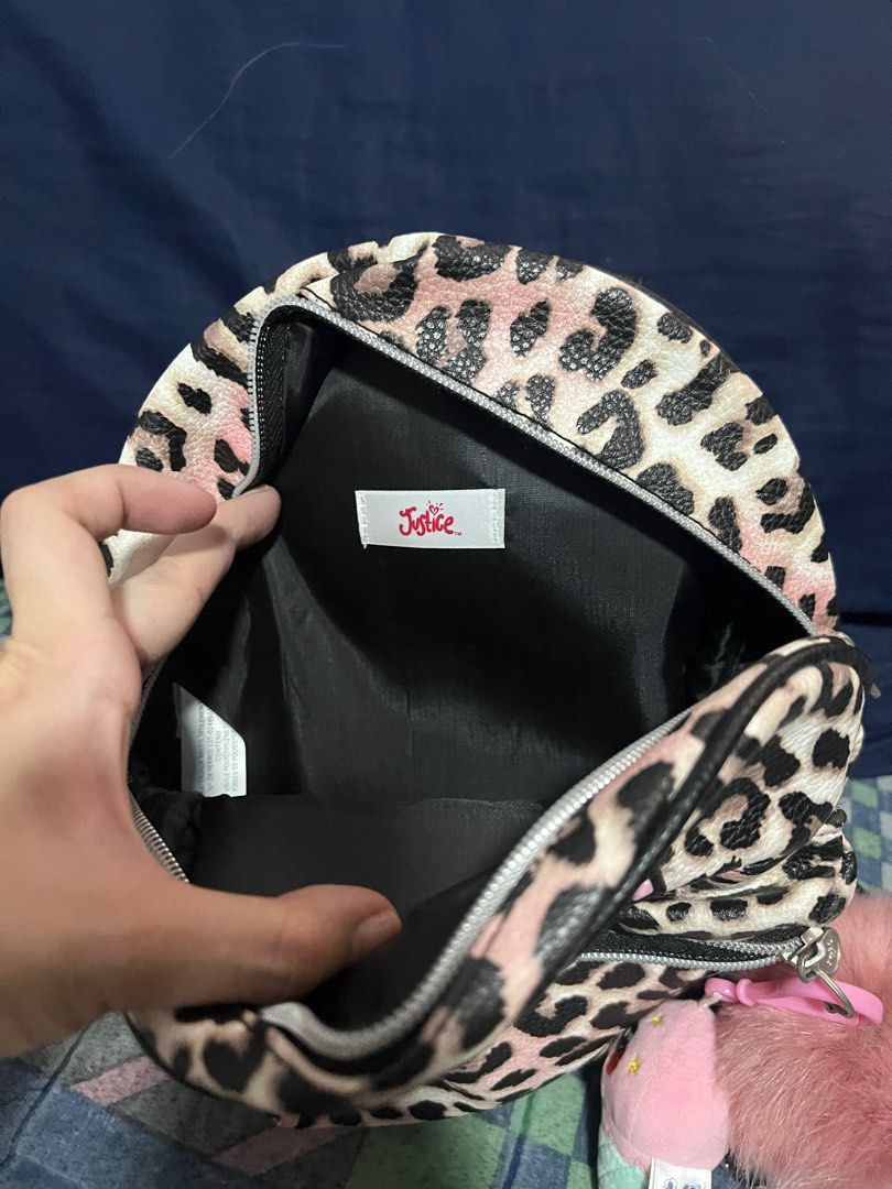 Justice Leopard Pink Mini Backpack Women s Fashion Bags Wallets Backpacks on Carousell