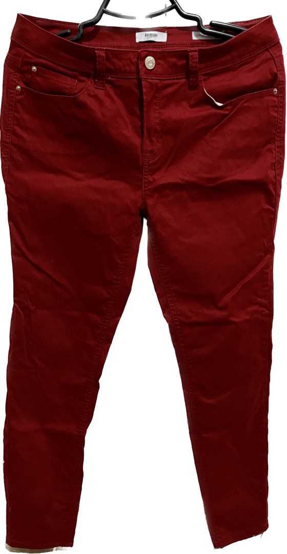 Kensie Effortless Ankle Mid-Rise Jeans (red)