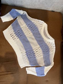 Knit top stripes sweater wanita