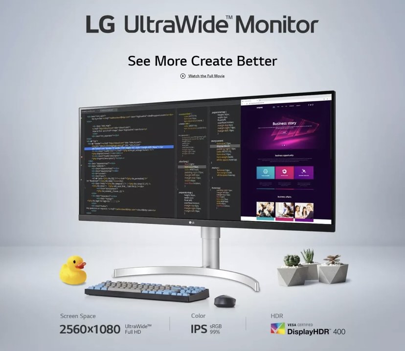 LG Monitor 34 inch WideScreen 34WN650-W, Computers & Tech, Parts ...