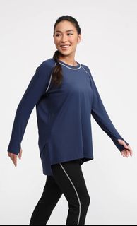 LILIT Loose Fit Swim Top in Navy  L (baju renang)