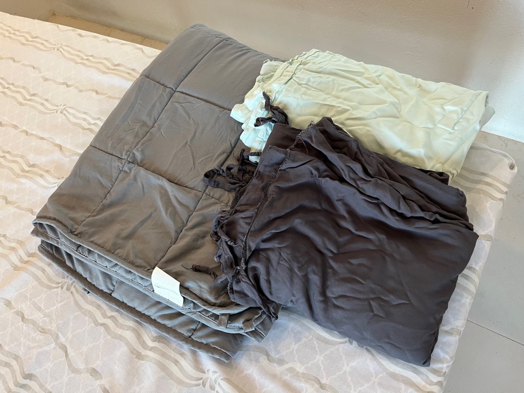 Linen Homes Bundle Weighted Blanket Furniture Home Living Bedding Towels on Carousell