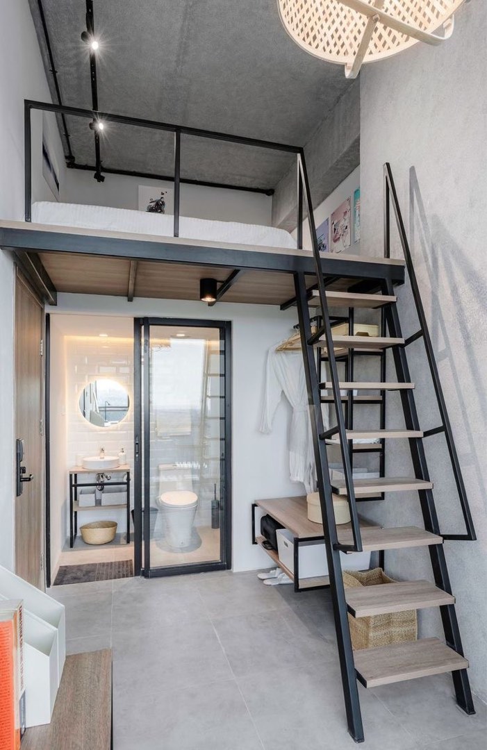 Loft Structure • Loft Bed • Floating Stairs • Steel Structure, Home ...