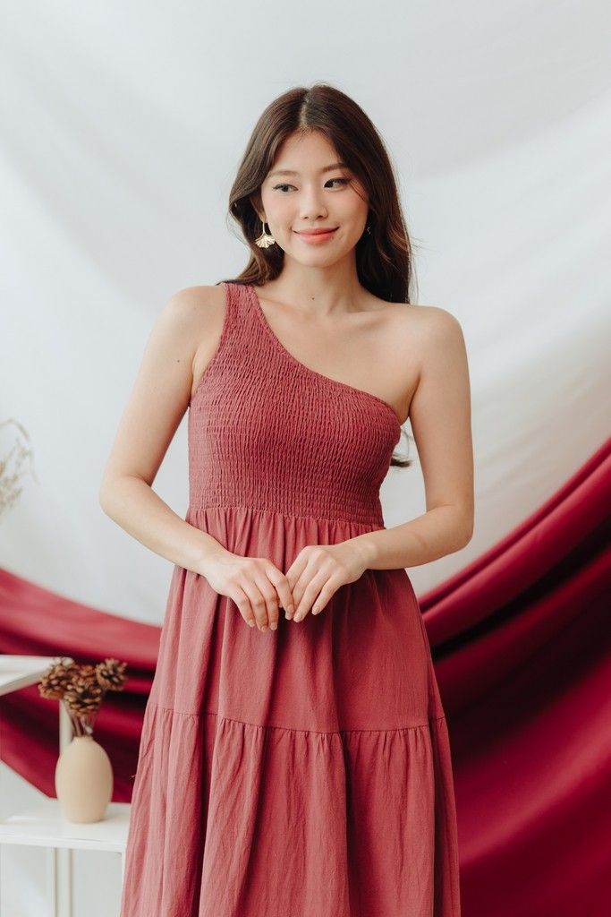 smocked maxi romper