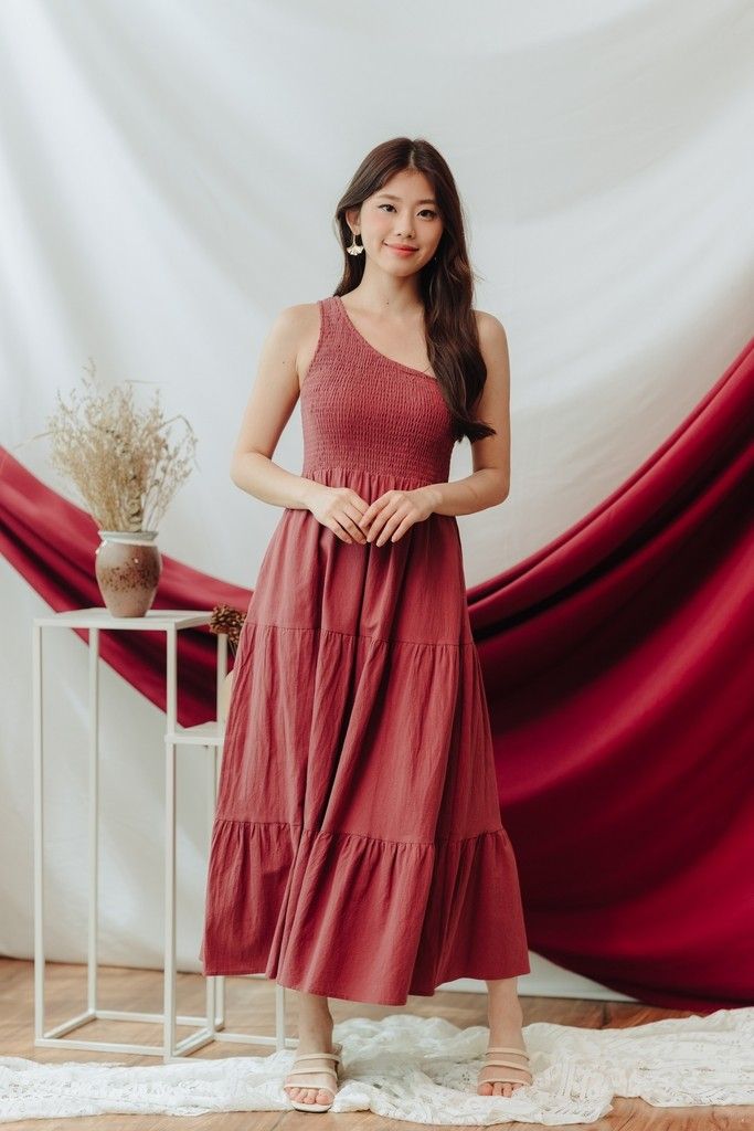 smocked maxi romper