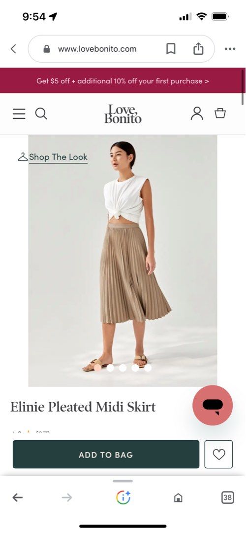 Love Bonito Elinie Pleated Midi Skirt Women s Fashion Bottoms